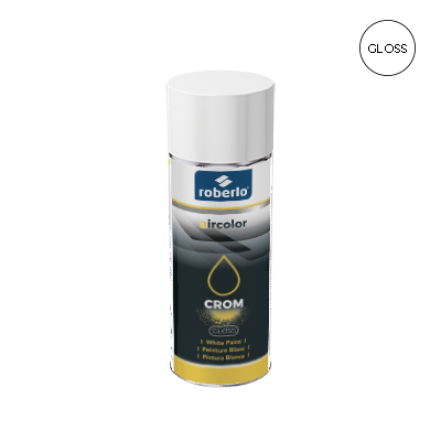 Vopsea alb lucios CROM, spray, 400ml, Roberlo